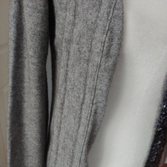 Pink Tartan Cashmere Blend Grey Sequins Trim Cardigan XS - Picture 14 of 14
